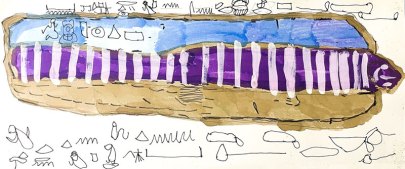 Momia de Siptah y jeroglíficos