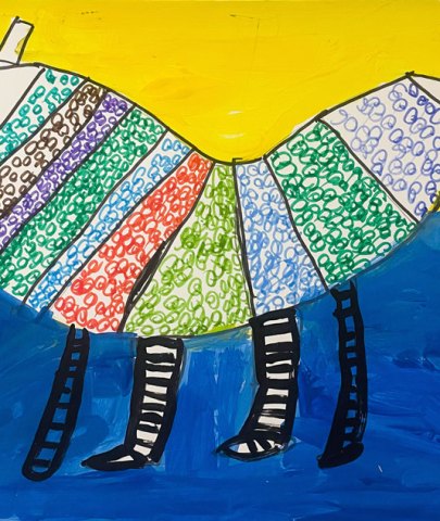 Gato de rayas de colores