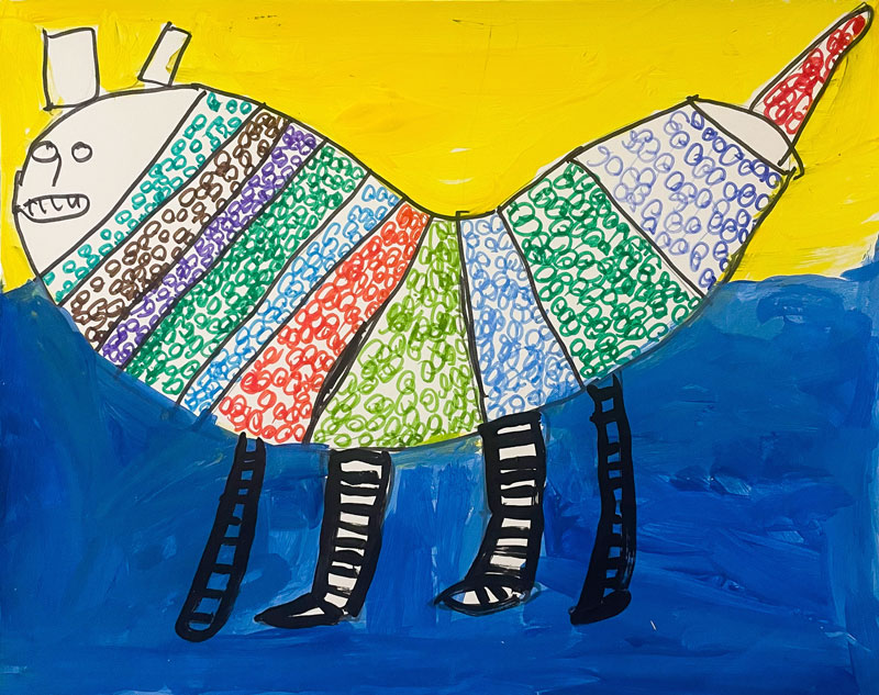 Gato de rayas de colores